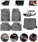 Mazda 3 2003-2009 Uyumlu Paspas Araca Özel Bagaj Havuzu MBS Gri thumbnail 1