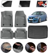 Volkswagen Polo 9N 2002-2009 Uyumlu Paspas Araca Özel Bagaj Havuzu MBS Gri thumbnail 1