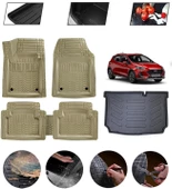 Ford Fiesta 2018-2025 Uyumlu Paspas Araca Özel Bagaj Havuzu MBS Bej thumbnail 1