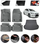 Hyundai Accent Blue 2011-2018 Uyumlu Paspas Araca Özel Bagaj Havuzu MBS Gri thumbnail 1