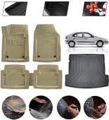 Renault Megane 1 1995-2002 Uyumlu Paspas Araca Özel Bagaj Havuzu MBS Bej thumbnail 1