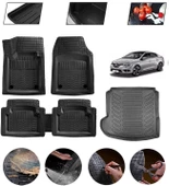 Renault Megane 4 Sedan Sağ Cepli2016-2025 Uyumlu Paspas Araca Özel Bagaj Havuzu MBS Siyah thumbnail 1