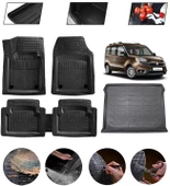 Fiat Doblo 2 2010-2022 Uyumlu Paspas Araca Özel Bagaj Havuzu MBS Siyah thumbnail 1