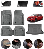 Nissan Pulsar 2014-2018 Uyumlu Paspas Araca Özel Bagaj Havuzu MBS Gri thumbnail 1