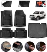 Jeep Renegade 2015 Sonrası Alt Uyumlu Paspas Araca Özel Bagaj Havuzu MBS Siyah thumbnail 1