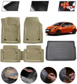 Peugeot 208 2012-2019 Uyumlu Paspas Araca Özel Bagaj Havuzu MBS Bej thumbnail 1