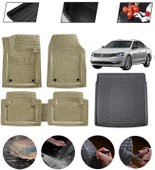 Volkswagen Passat B6 2005-2010 Uyumlu Paspas Araca Özel Bagaj Havuzu MBS Bej thumbnail 1