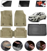 Opel Corsa E 2014-201 Uyumlu Paspas Araca Özel Bagaj Havuzu MBS Bej thumbnail 1