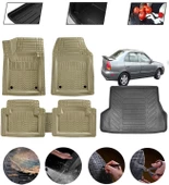 Hyundai Accent Admire 2000-2005 Uyumlu Paspas Araca Özel Bagaj Havuzu MBS Bej thumbnail 1