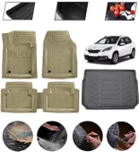 Peugeot 2008 2013-2019 Uyumlu Paspas Araca Özel Bagaj Havuzu MBS Bej thumbnail 1