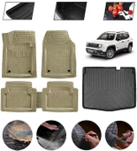 Jeep Renegade 2015 Sonrası Alt Uyumlu Paspas Araca Özel Bagaj Havuzu MBS Bej thumbnail 1