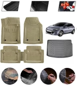 Renault Megane 3 Hatchback 2009-2016 Uyumlu Paspas Araca Özel Bagaj Havuzu MBS Bej thumbnail 1