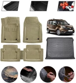 Fiat Doblo 2 2010-2022 Uyumlu Paspas Araca Özel Bagaj Havuzu MBS Bej thumbnail 1