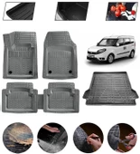 Fiat Doblo Maxi 2010-2015 Sonrası Uyumlu Paspas Araca Özel Bagaj Havuzu MBS Gri thumbnail 1