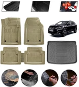 Nissan Qashqai 2013-2021 Tekna Uyumlu Paspas Araca Özel Bagaj Havuzu MBS Bej thumbnail 1