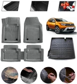 Dacia Duster 4X2 2018-2023 Uyumlu Paspas Araca Özel Bagaj Havuzu MBS Gri thumbnail 1