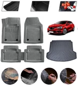 Renault Megane 4 Sedan Çift Cepli 2016-2025 Uyumlu Paspas Araca Özel Bagaj Havuzu MBS Gri thumbnail 1