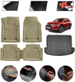 Nissan X-Trail 2013-2021 7 Koltuklu Uyumlu Paspas Araca Özel Bagaj Havuzu MBS Bej thumbnail 1