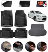 Hyundai Accent Blue 2011-2018 Uyumlu Paspas Araca Özel Bagaj Havuzu MBS Siyah thumbnail 1