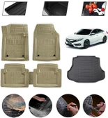 Honda Civic Sedan 2012-2016 Uyumlu Paspas Araca Özel Bagaj Havuzu MBS Bej thumbnail 1