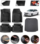 Skoda Rapid Sedan 2012 Sonrası Uyumlu Paspas Araca Özel Bagaj Havuzu MBS Siyah thumbnail 1