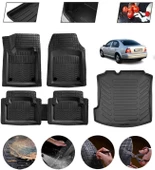 Volkswagen Bora 1999-2006 Uyumlu Paspas Araca Özel Bagaj Havuzu MBS Siyah thumbnail 1