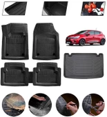 Renault Clio 4 Hatchback 2012-2019 Uyumlu Paspas Araca Özel Bagaj Havuzu MBS Siyah thumbnail 1