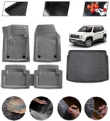 Jeep Renegade 2015 Sonrası Üst Uyumlu Paspas Araca Özel Bagaj Havuzu MBS Gri thumbnail 1