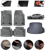 Honda Civic Sedan 2016-2021 Uyumlu Paspas Araca Özel Bagaj Havuzu MBS Gri thumbnail 1