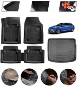 Renault Megane 3 Sport Tourer 2009-2016 Uyumlu Paspas Araca Özel Bagaj Havuzu MBS Siyah thumbnail 1