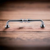 Yayık Kulp Mobilya Mutfak Dolabı Çekmece Dolap Kulpları Kapak Kulpu Kulbu Krom Renk 128 mm Metal thumbnail 6