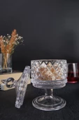 Digithome Ayaklı Cam Sunumluk Kurabiyelik ve Şekerlik 15 Cm Desen-2 – KU.MKZ.001 C1-1-288 - 2