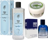 Rebul Ice Kolonya  + 235 Parfüm Mavi Erkek 100 ml +Dermokil El Yüz Bakım Kremi Aloe Vera Özlü 220 ml - 1