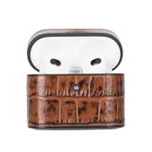 Casquet Apple AirPods 3.nesil Uyumlu Deri Kılıf YK6 Taba - 4