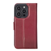 Apple iPhone 14 Pro Uyumlu Deri Cüzdanlı Kılıf MWWN V4EF Kırmızı - 5