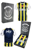 Fenerbahçe Orijinal 23/24 Sarı Lacivert Çocuk Forma Hediyelik Ahşap Kutulu - 1