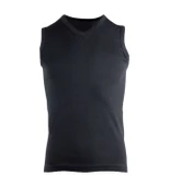 Erkek Sıfır Kol V Yaka Slimfit Likralı Düz Tişört Siyah - 4