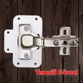 Beyaz Dolap Kapak Taş Tas Menteşe Metal Tamir Sacı 12 Adet Pratik Onarım Kiti Yuva Tablası 6,5x9 - 5