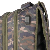 4 Bölmeli Su İtici Kumaş USB Giriş Aparatlı Okul Sırt Çantası RLX2229-Kamuflaj thumbnail 3