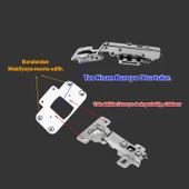 Mobilya Dolap Kapak Metal Beyaz Tamir Saç Hanaks Mutfak Gardrop Menteşesi Düz Tas Menteşe Set 8'li thumbnail 3