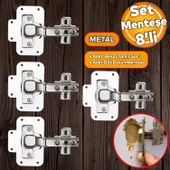 Mobilya Dolap Kapak Metal Beyaz Tamir Saç Hanaks Mutfak Gardrop Menteşesi Düz Tas Menteşe Set 8'li thumbnail 1