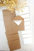 20 Adet Bohem Zarf & Kart Seti - Paketleme Kartı - Ambalaj Kartı - Tebrik Kartı - 1