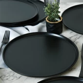 Keramika Mat Siyah Nordic Servis Tabağı 28 cm 6 Adet 956 - 1