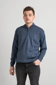 Regular Fit Yarım Balıkçı Fermuarlı Akrilik Viskon Karışımlı Erkek Triko Kazak - 1