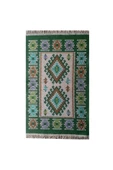 Algelsineve Çift Taraflı Eşme Desen Antik Kilim, yeşil - 1