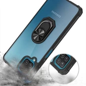Samsung Galaxy A12 Kılıf Şeffaf Sararmaz Yüzüklü Mola Kapak - 4