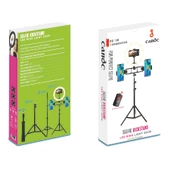 Cande Ring Light Işıklı Tripod 3 Telefon Tutucu Bluetoothlu DC-36 - 5