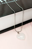 Pembe Kuvars Doğal Taşı Zincirli El Yapımı Kolye Uç: 2 cm Zincir: 20 cm Kutulu - 6