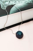 Lapis Lazuri Doğal Taşı Zincirli El Yapımı Kolye Uç: 2 cm Zincir: 20 cm Kutulu - 7