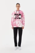 No Fear Kadın Sweatshirt Oversize Kapüşonlu Pembe Batik 72480 - 2